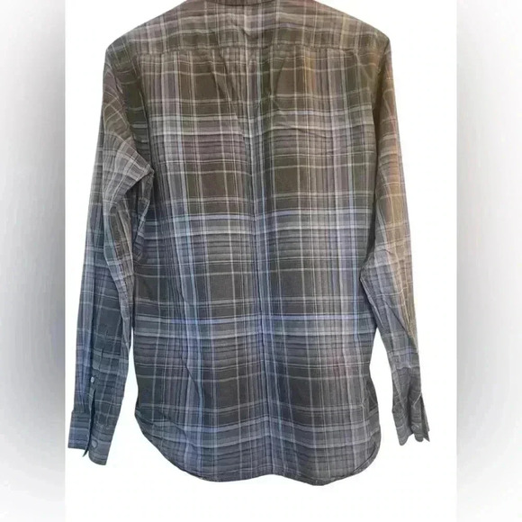 Theory Men’s Zac PS Aviston Plaid Button Down Shirt Medium Blue Black Office - Picture 3 of 9